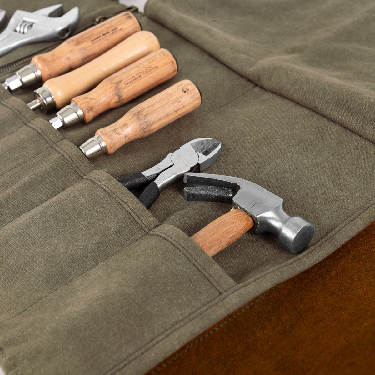 Trousse a outils MECHANIC en toile waxée et cuir