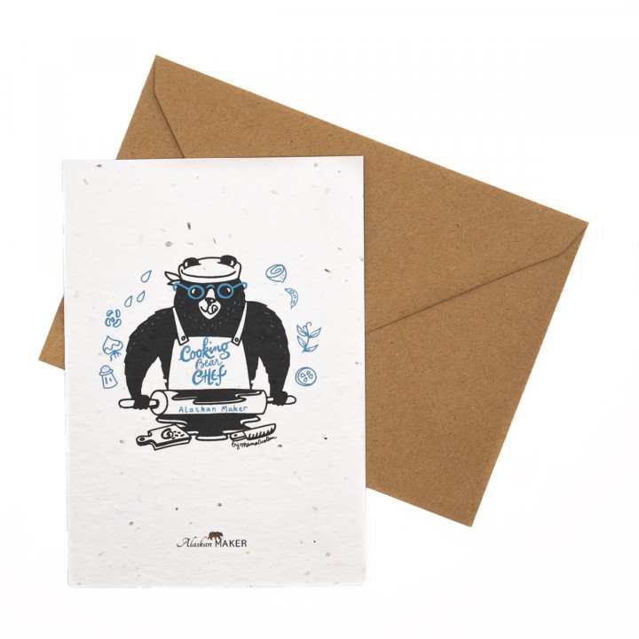 Growing Card Cooking Bear Chef