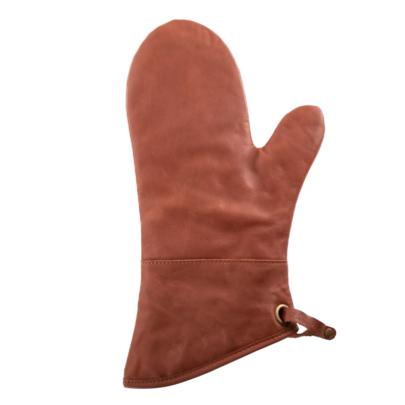 Lot de 2 gants de barbecue en cuir marron - Gusta