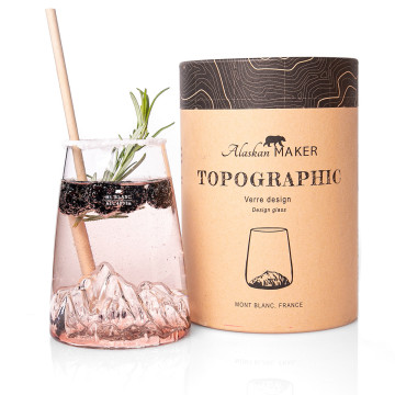 Verre design TOPOGRAPHIC : Mont Blanc