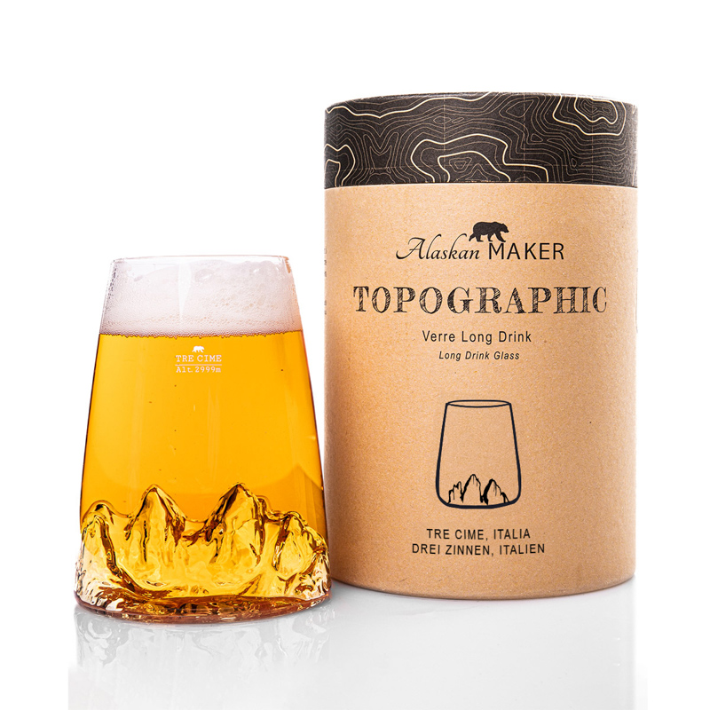 Verre design TOPOGRAPHIC : Tre Cime di Lavaredo