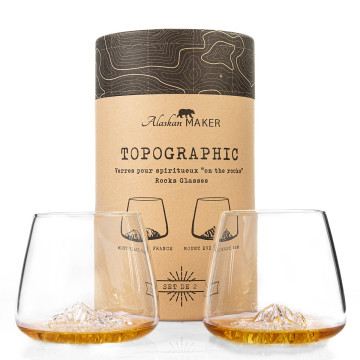 Set de 2 verres Topographic : Everest & Mont Blanc
