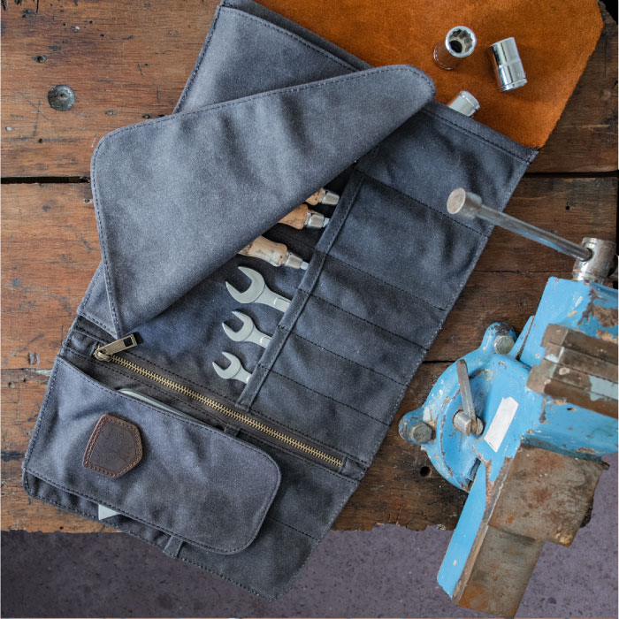 Trousse a outils MECHANIC en toile waxée et cuir, Alaskan MAKER