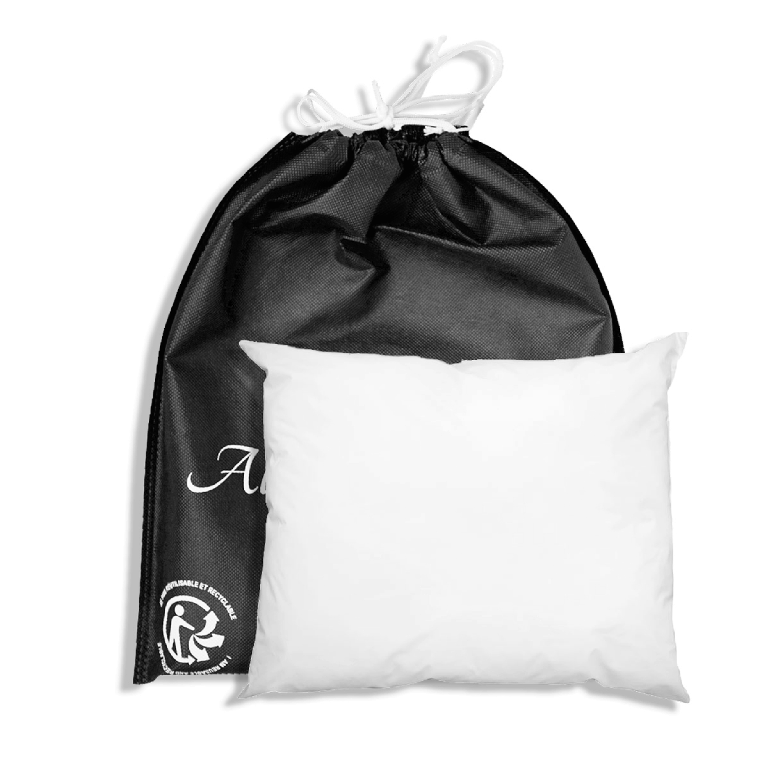 utilisez la pochette qui emballe vos colis Alaskan MAKER pour rangez vos oreillers et draps Réutilisation de la pochette pour ranger vos oreillers et draps