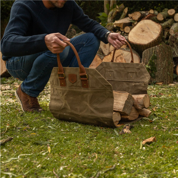 Sac à Bois Toile Sac à Bûche Cheminée Sac de Transport de Bois de