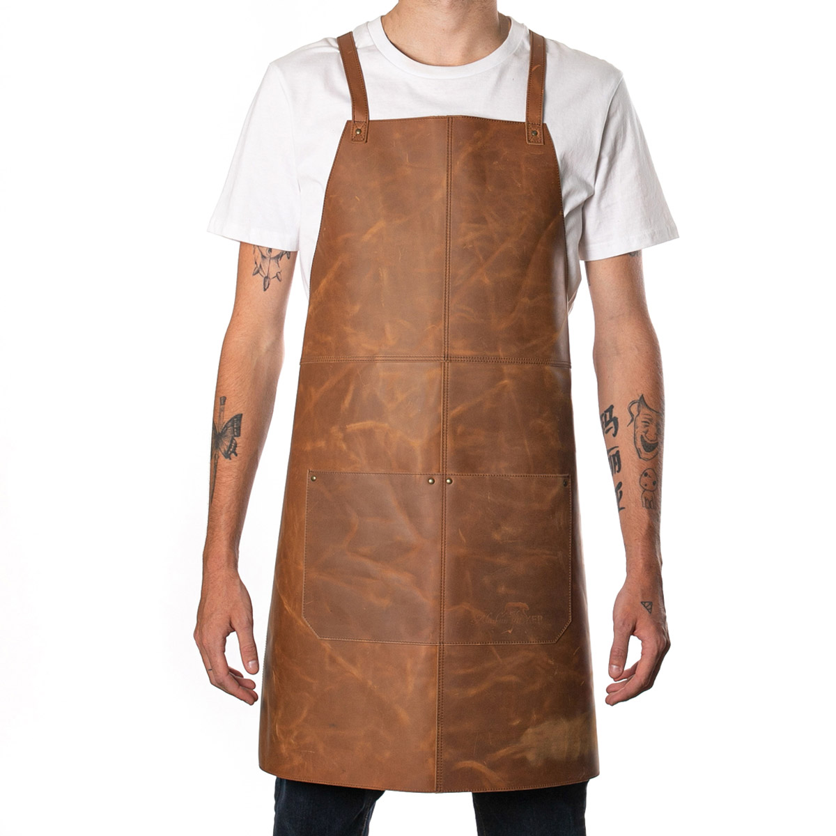 Tablier barbecue en toile waxée et cuir homme - Alaskan Maker